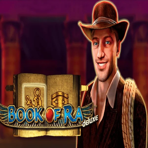 Official Slots logo: Book of Ra Deluxe by Novomatic at Catspins Casino