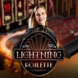 Lightning Roulette slot logo by Evolution at Catspins Casino